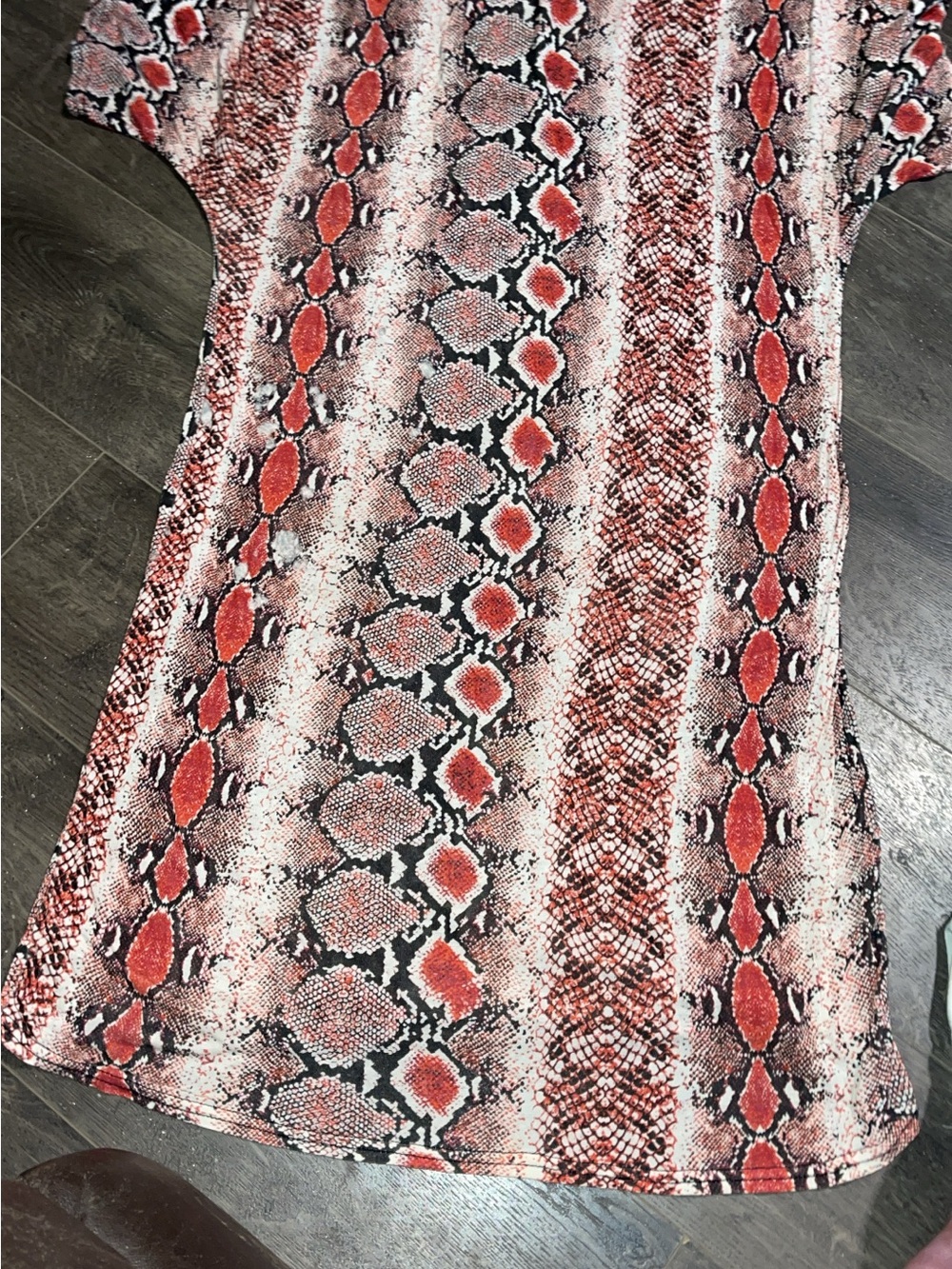 Boohoo Red Snake Print Midi Dress